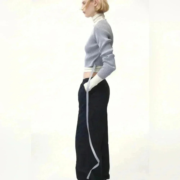 H&M Parachute Loose Fit Oversized Black Pants size XXS - Picture 2 of 4